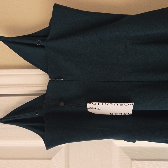 Dress The Population Jumpsuit S Wide Leg Emmet NWT $258 Pine Green - Picture 10 of 10